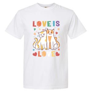 Love Cat Couple Gift Love Is Love Gift Valentine's Day Gift Garment-Dyed Heavyweight T-Shirt