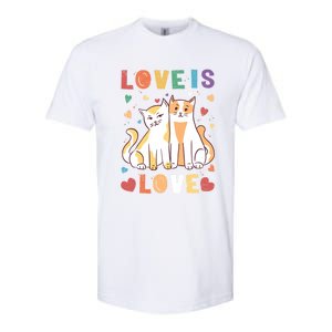 Love Cat Couple Gift Love Is Love Gift Valentine's Day Gift Softstyle CVC T-Shirt