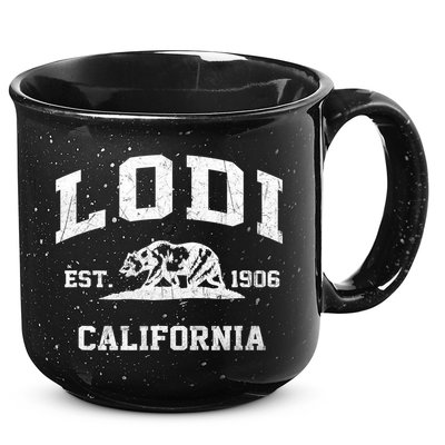 Lodi California CA vintage state Athletic style 15oz Campfire Ceramic Mug