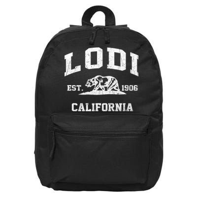 Lodi California CA vintage state Athletic style 16 in Basic Backpack