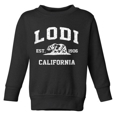 Lodi California CA vintage state Athletic style Toddler Sweatshirt