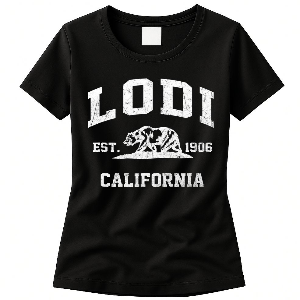 Lodi California CA vintage state Athletic style Womens T-Shirt