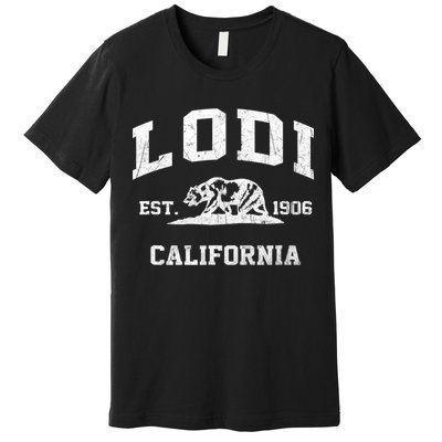 Lodi California CA Vintage State Athletic Style Premium T-Shirt