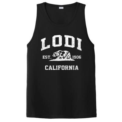 Lodi California CA Vintage State Athletic Style PosiCharge Competitor Tank