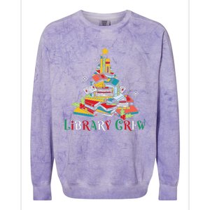 Library Crew Christmas Light Funny Book Lover Librarian Xmas Colorblast Crewneck Sweatshirt