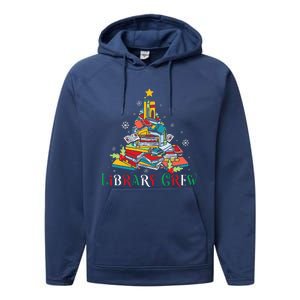 Library Crew Christmas Light Funny Book Lover Librarian Xmas Performance Fleece Hoodie