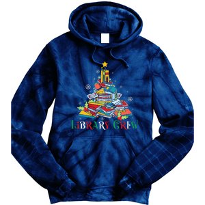 Library Crew Christmas Light Funny Book Lover Librarian Xmas Tie Dye Hoodie