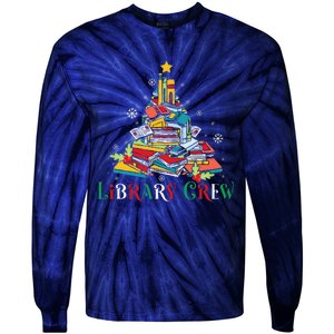 Library Crew Christmas Light Funny Book Lover Librarian Xmas Tie-Dye Long Sleeve Shirt