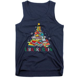 Library Crew Christmas Light Funny Book Lover Librarian Xmas Tank Top