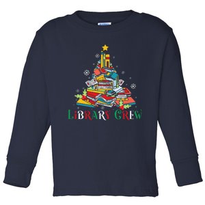 Library Crew Christmas Light Funny Book Lover Librarian Xmas Toddler Long Sleeve Shirt