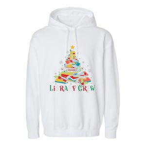 Library Crew Christmas Light Funny Book Lover Librarian Xmas Garment-Dyed Fleece Hoodie