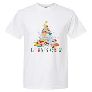 Library Crew Christmas Light Funny Book Lover Librarian Xmas Garment-Dyed Heavyweight T-Shirt