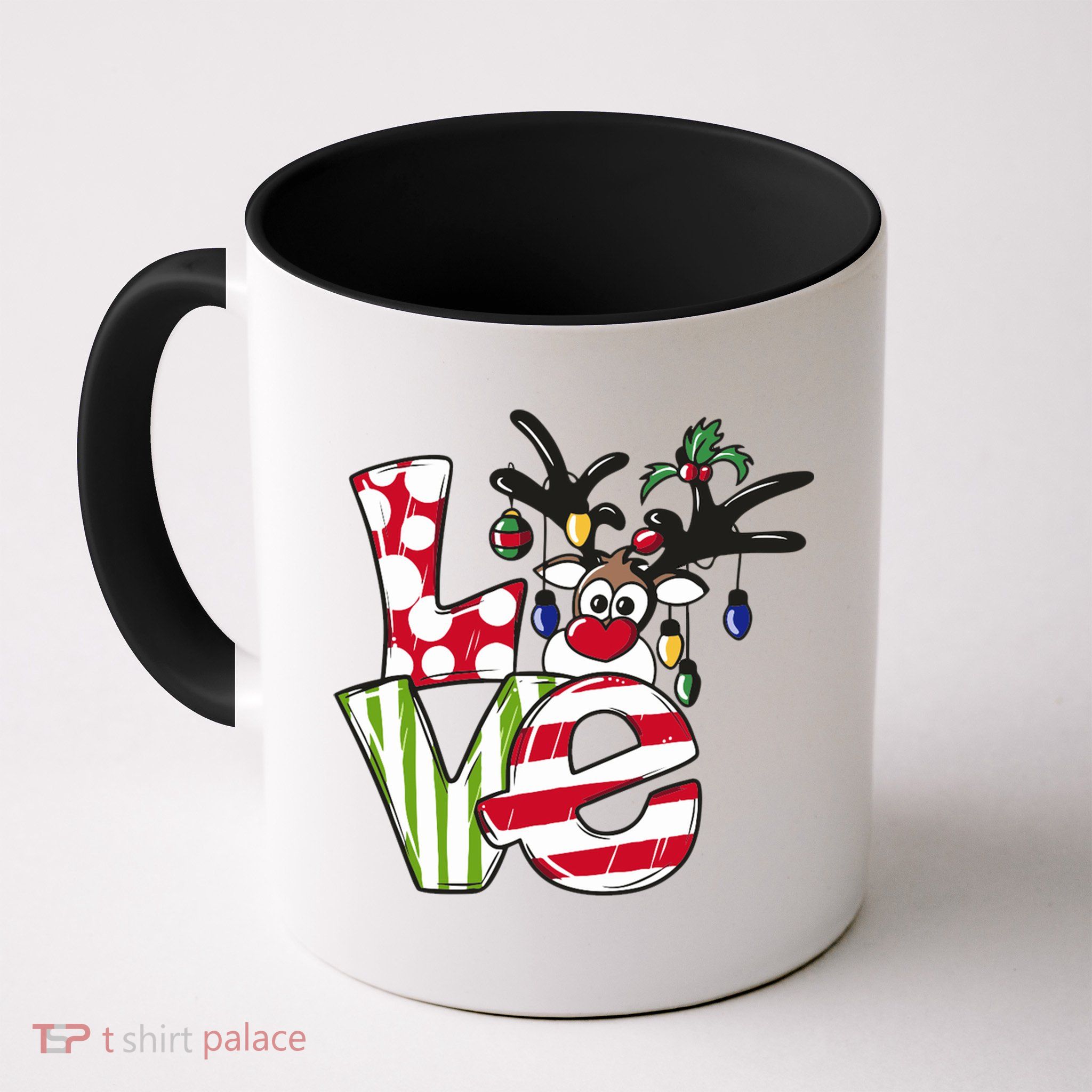Love Christmas Cute Reindeer Coffee Mug