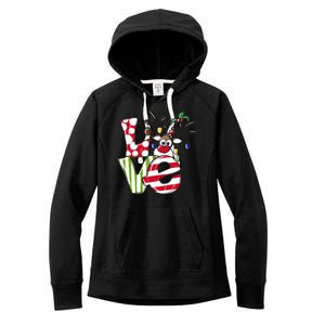 Love Christmas Cute Reindeer Women's Fleece Hoodie