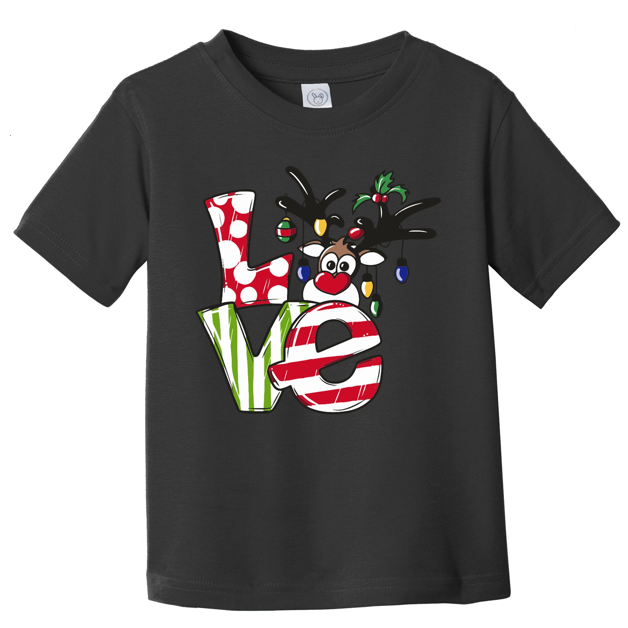 Love Christmas Cute Reindeer Toddler T-Shirt