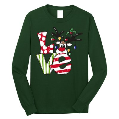 Love Christmas Cute Reindeer Long Sleeve Shirt