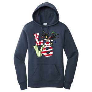 Love Christmas Cute Reindeer Women's Pullover Hoodie