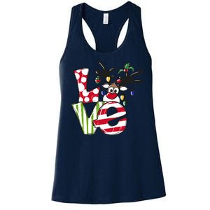 Love Christmas Cute Reindeer Women's Racerback Tank