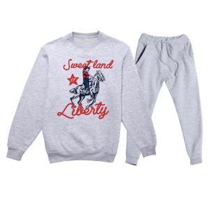 Liberty City Cowboy 4th Of July Sweet Land Liberty Cowboy Premium Crewneck Sweatsuit Set