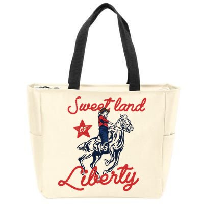 Liberty City Cowboy 4th Of July Sweet Land Liberty Cowboy Zip Tote Bag
