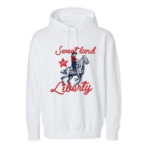 Liberty City Cowboy 4th Of July Sweet Land Liberty Cowboy Garment-Dyed Fleece Hoodie