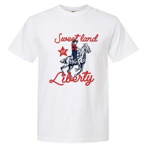 Liberty City Cowboy 4th Of July Sweet Land Liberty Cowboy Garment-Dyed Heavyweight T-Shirt