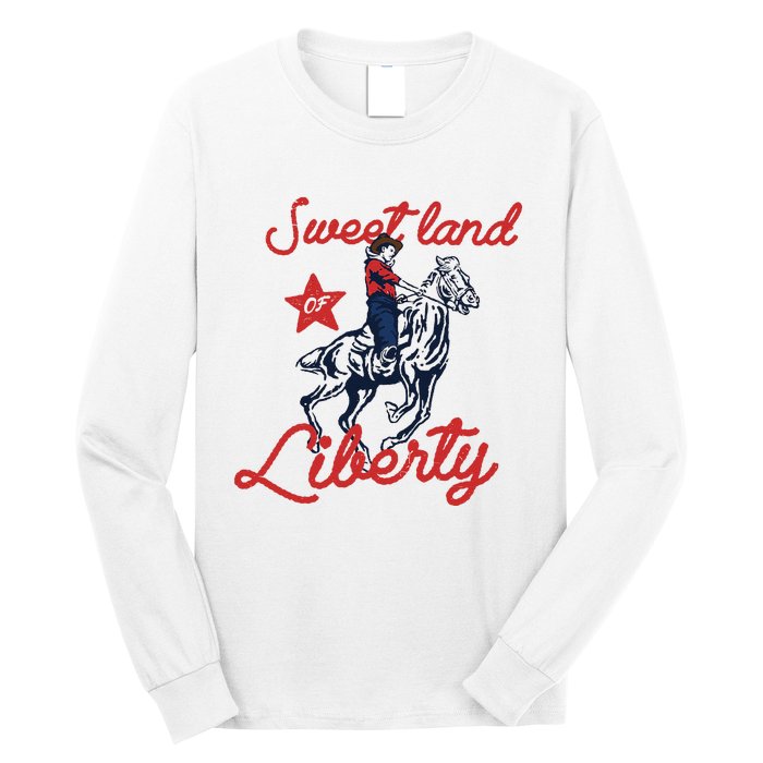 Liberty City Cowboy 4th Of July Sweet Land Liberty Cowboy Long Sleeve Shirt