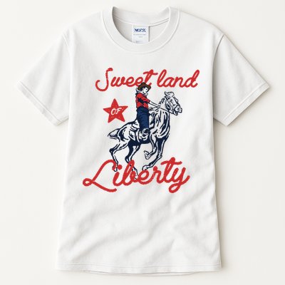 Liberty City Cowboy 4th Of July Sweet Land Liberty Cowboy Tall T-Shirt