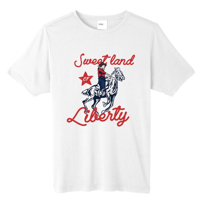 Liberty City Cowboy 4th Of July Sweet Land Liberty Cowboy Tall Fusion ChromaSoft Performance T-Shirt