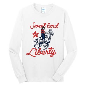 Liberty City Cowboy 4th Of July Sweet Land Liberty Cowboy Tall Long Sleeve T-Shirt