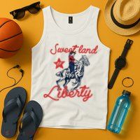 Liberty City Cowboy 4th Of July Sweet Land Liberty Cowboy Tank Top