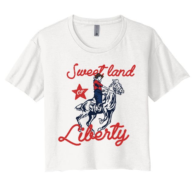 Liberty City Cowboy 4th Of July Sweet Land Liberty Cowboy Crop Top