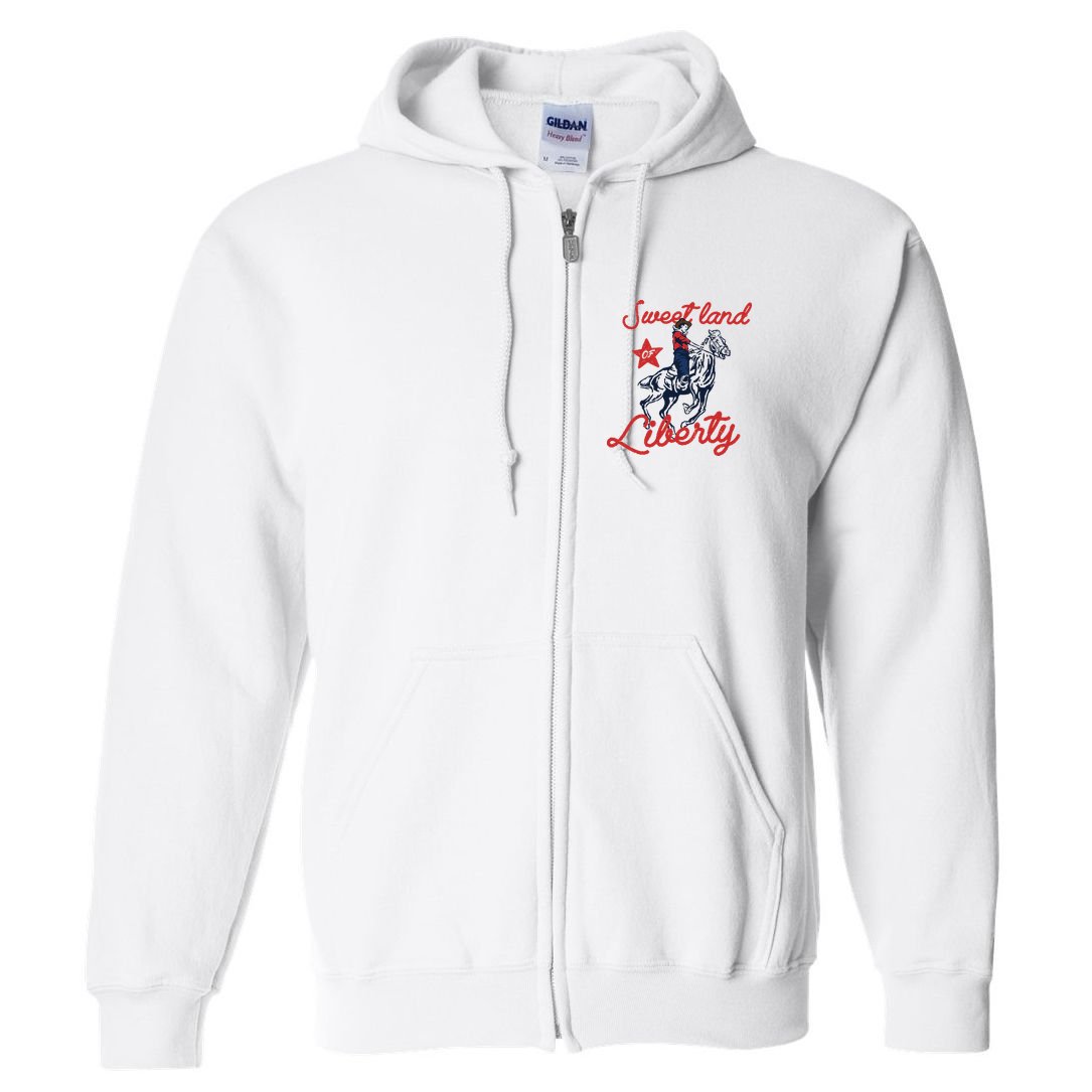 Liberty City Cowboy 4th Of July Sweet Land Liberty Cowboy Full Zip Hoodie