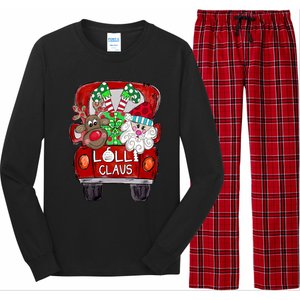 Lolli Claus Christmas Reindeer And Santa Claus Cute Gift Long Sleeve Pajama Set