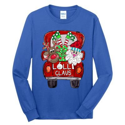 Lolli Claus Christmas Reindeer And Santa Claus Cute Gift Tall Long Sleeve T-Shirt