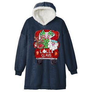 Lolli Claus Christmas Reindeer And Santa Claus Cute Gift Hooded Wearable Blanket