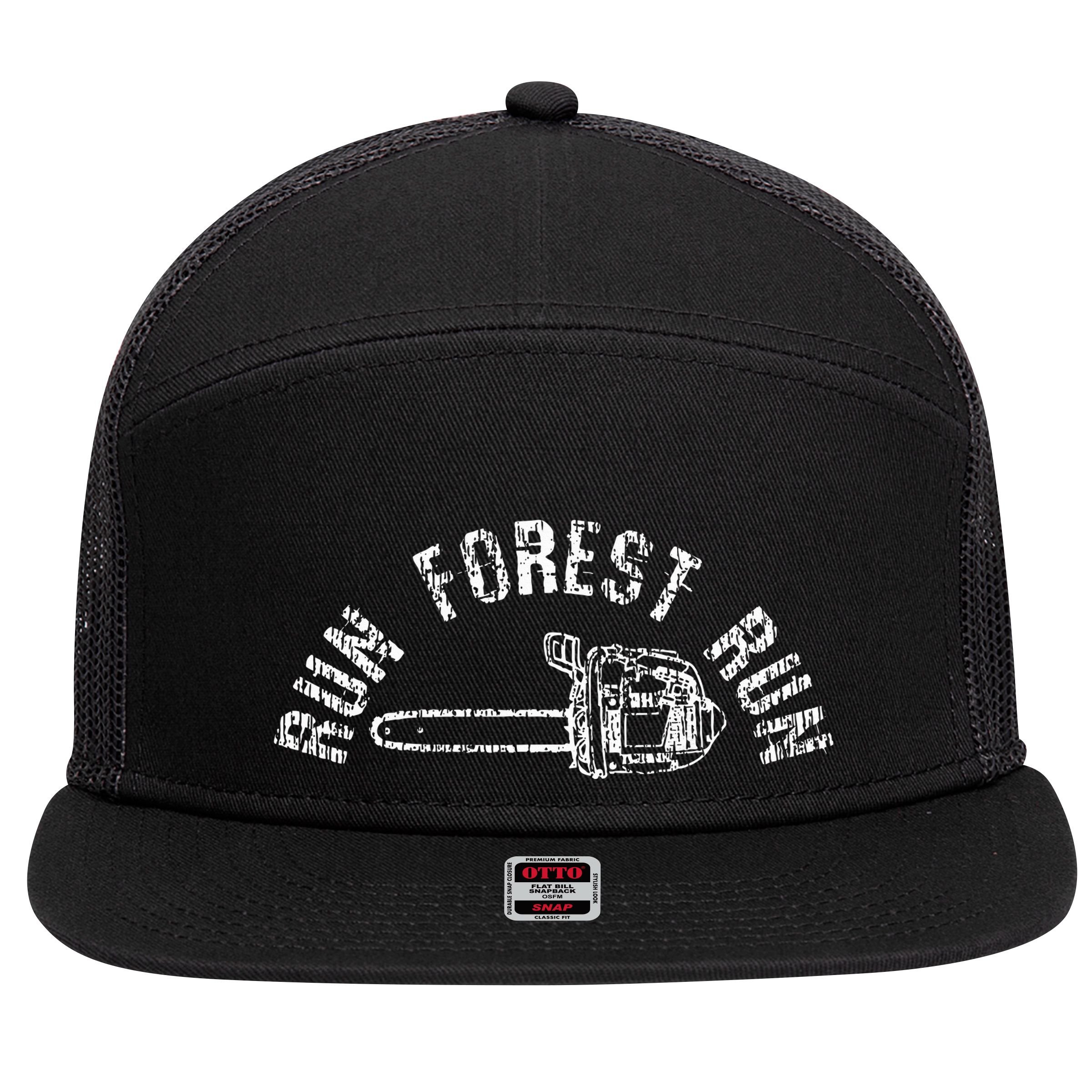 Lumberjack Chainsaw Chop Wood Gift 7 Panel Mesh Trucker Snapback Hat