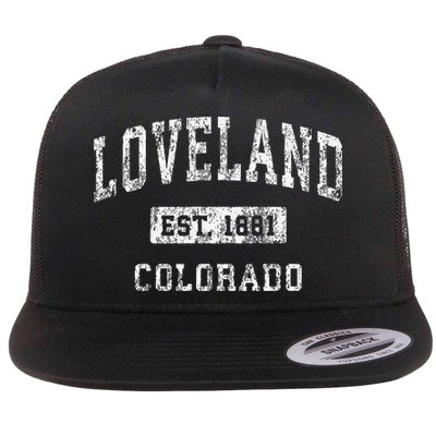Loveland Colorado Co Vintage Established Flat Bill Trucker Hat