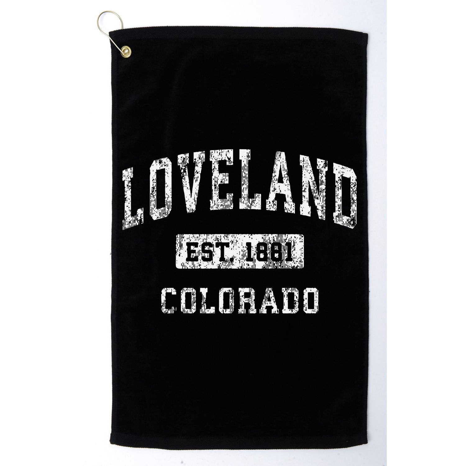 Loveland Colorado Co Vintage Established Golf Towel