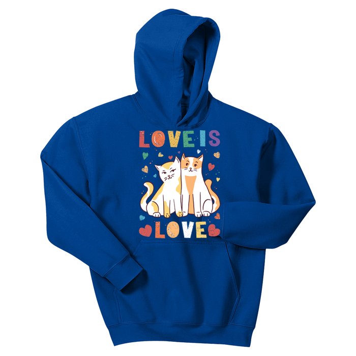 Love Cat Couple Gift Love Is Love Gift Valentine's Day Meaningful Gift Kids Hoodie