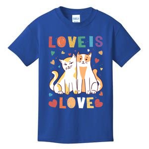 Love Cat Couple Gift Love Is Love Gift Valentine's Day Meaningful Gift Kids T-Shirt