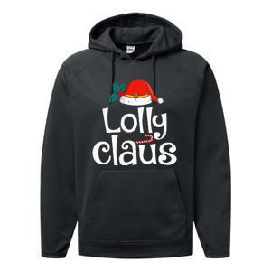 Lolly Claus Christmas Santa Claus Xmas Family Pajamas Performance Fleece Hoodie