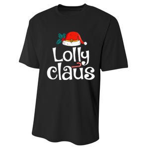 Lolly Claus Christmas Santa Claus Xmas Family Pajamas Performance Sprint T-Shirt