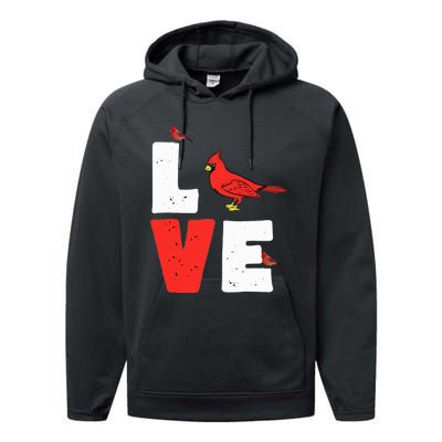 Love Cardinal Cardinal Lover Performance Fleece Hoodie