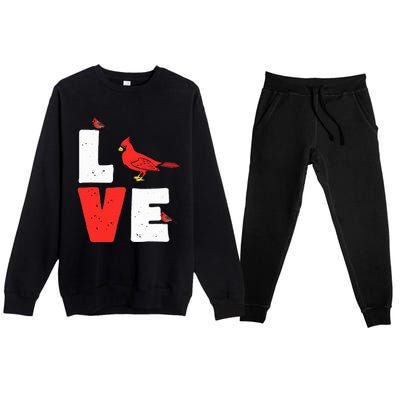 Love Cardinal Cardinal Lover Premium Crewneck Sweatsuit Set