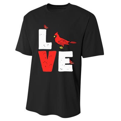 Love Cardinal Cardinal Lover Performance Sprint T-Shirt