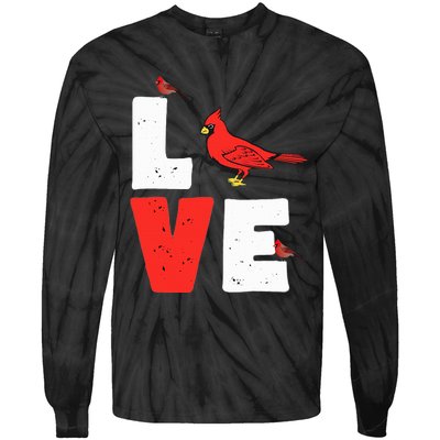 Love Cardinal Cardinal Lover Tie-Dye Long Sleeve Shirt