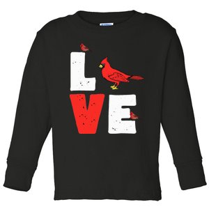 Love Cardinal Cardinal Lover Toddler Long Sleeve Shirt