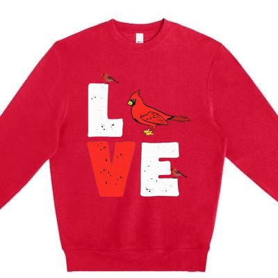 Love Cardinal Cardinal Lover Premium Crewneck Sweatshirt