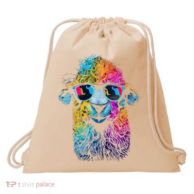 Lama Colorful Cool Alpaca Alpacalover Drawstring Bag